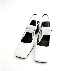NWT Zara Leather Slingback Heels